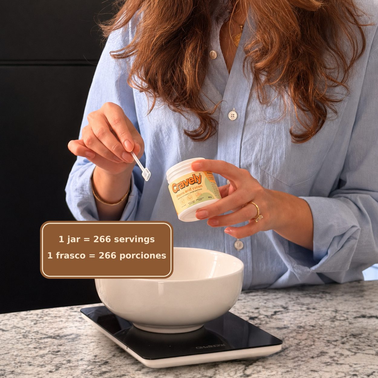 One jar equals 266 servings